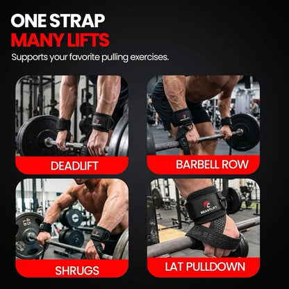 Beastlift Unisex D-Ring Lifting Straps - 7Mm Neoprene Wrist Cuff, 100% Cotton Strap, Silicone Anti-Slip Grips, Steel D-Ring, Free-Weight Training, Included Carrying Case, Gym Training